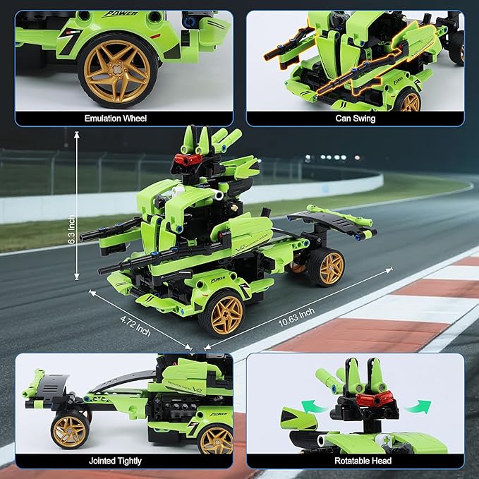 STEM Building Blocks Kit for Kids - 2 in 1 Remote Control Race Car and Robot Toy - Image 7
