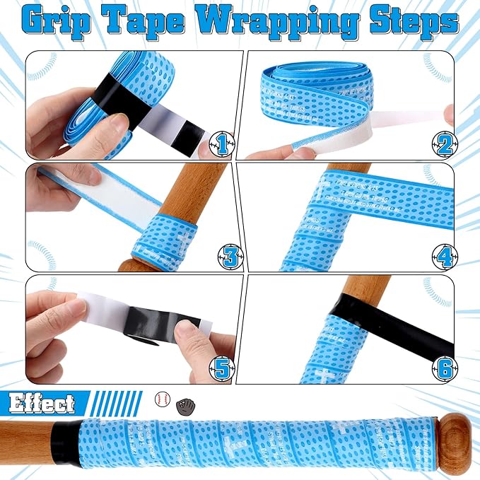 Sotiff 6 Pcs 43 Inch Cross Baseball Bat Grip Tapes 1.5 mm Precut and Full Adhesive Bat Tape for Softball Non Slip Religious Baseball Grip Tapes for Sports