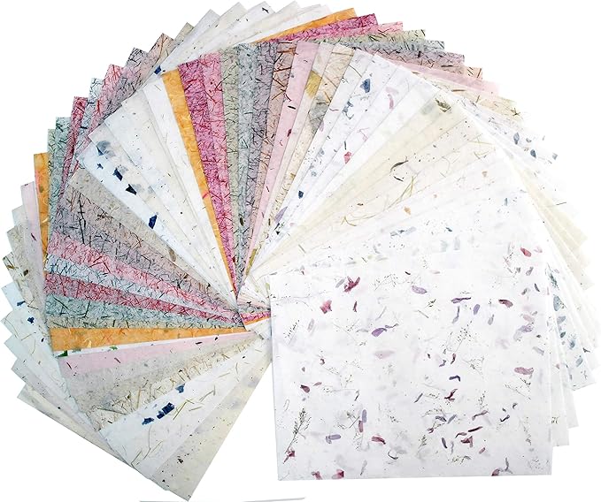 50 Sheets 8.5 x 11 Thin Mulberry Paper Sheets Handmade Art Tissue Washi Paper by MulberryPaperStockArtCraft