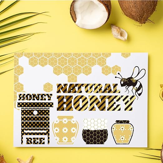 Whaline 12 Rolls Bee Washi Tape Foil Gold Honey Bee Washi Masking Tape 15mm - Image 6