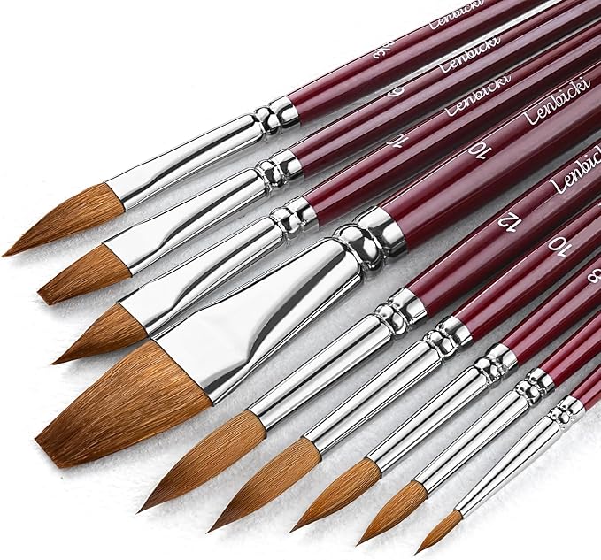Sable Paint Brushes Professional Watercolor Paintbrushes Set by lenbicki