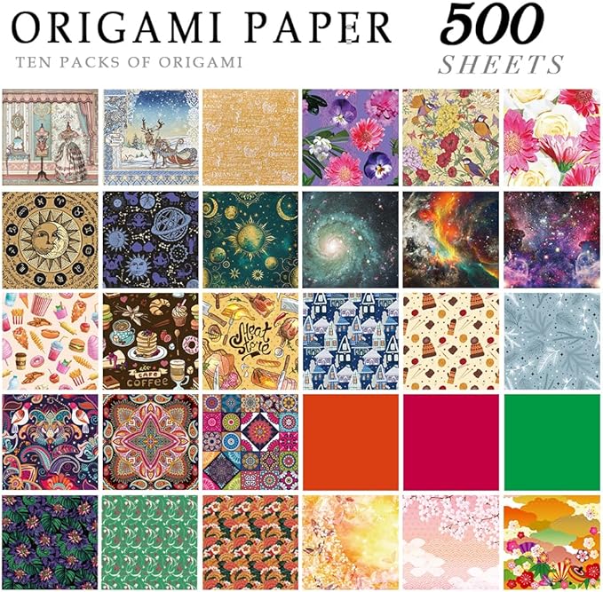 10 Different Packs Full Collection Origami Paper Kit 6 Inch Square Double Sided - Image 2