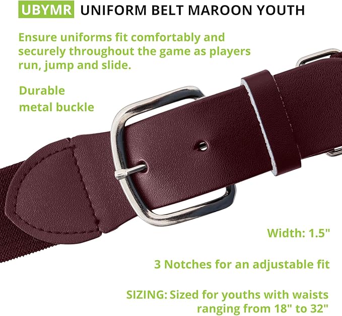 Champion Sports Baseball & Softball Belt – Stretch Fit Uniform Belt for Youth & Adult Players, Multiple Colors