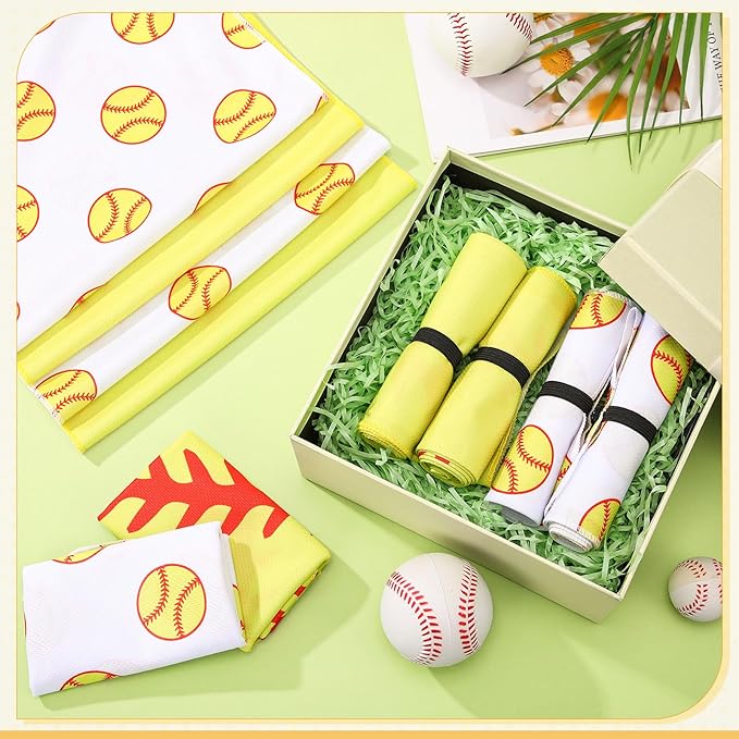 FuWeave 12 Pcs Softball Cooling Towels 40 x 12 Inch Soft Breathable Sport Ice Towels Microfiber Fast Drying Team Gifts for Yoga Gym Camping Running