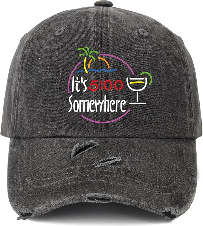 Jimmy Music Buffett Accessories Hats Its 5 Oclock Some Where Baseball Cap Mom Hat Pigment Black Womens Bucket