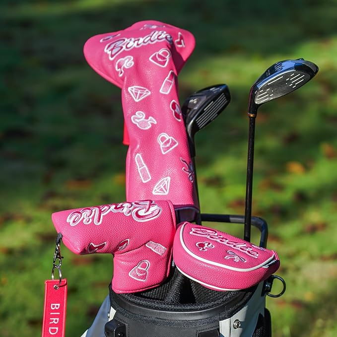 Craftsman Golf Lipstick Diamond Handbag Bow Pink 460 CC Golf Driver Headcover Mallet Blade Putter Covers Gift for Women