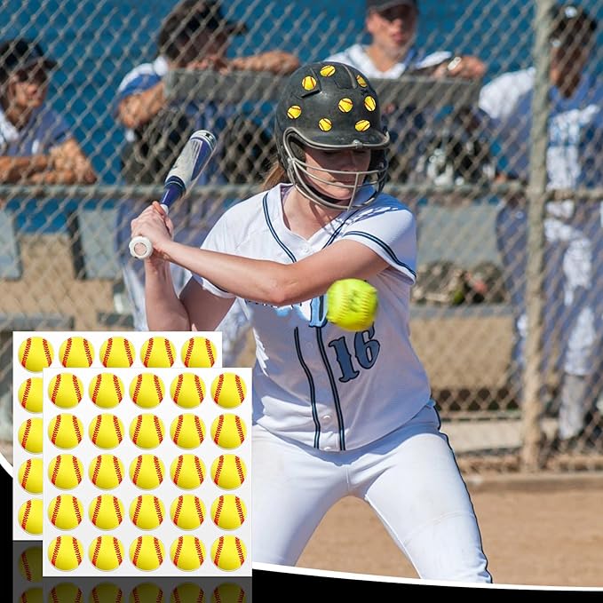 Jecery 200 Pcs Baseball Softball Helmet Decals Vinyl Sports Softball Stickers Self Adhesive Helmet Stickers Decals Baseball Accessories for Batting(Simple Style)