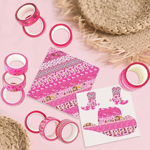 12 Rolls Western Washi Tape, Western Cowboy Cowgirl Decorative Paper Stickers - Image 3