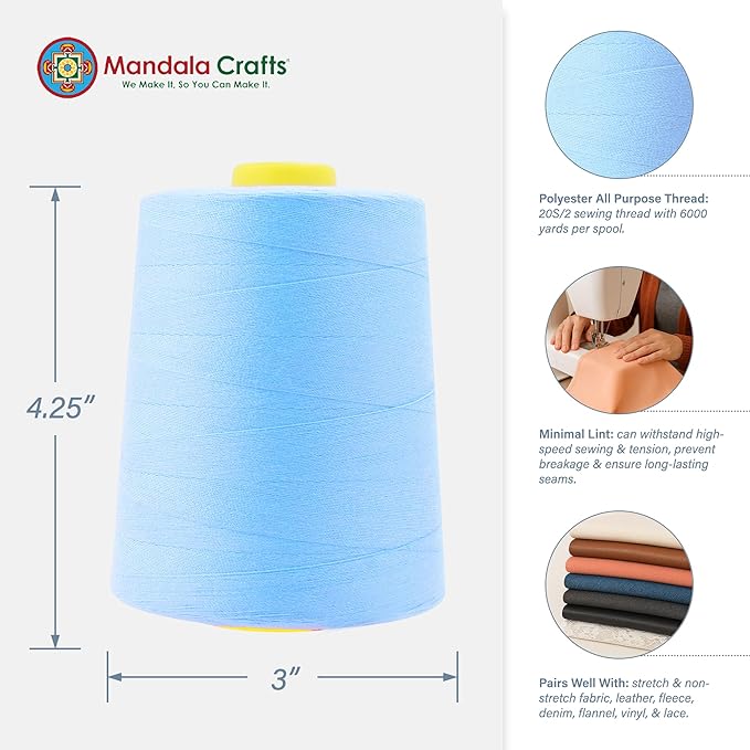 Mandala Crafts 4 Pack of Serger Threads Cones Spools - Image 3