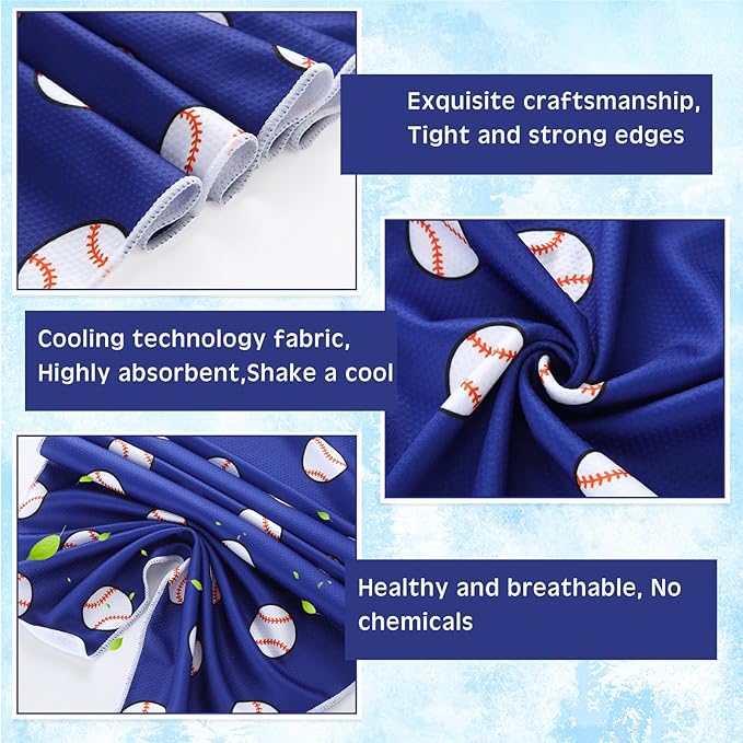 FuWeave 12 Pcs Cooling Towel 40 x 12 Inch Basketball Baseball Football Volleyball Soccer Softball Microfiber Fast Drying Towel for Gift Women Men