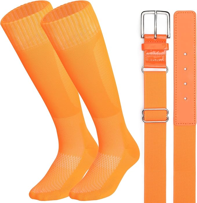Baseball Socks and Belt Combo for Youth Adult Softball Sock Belt for Boys and Girls