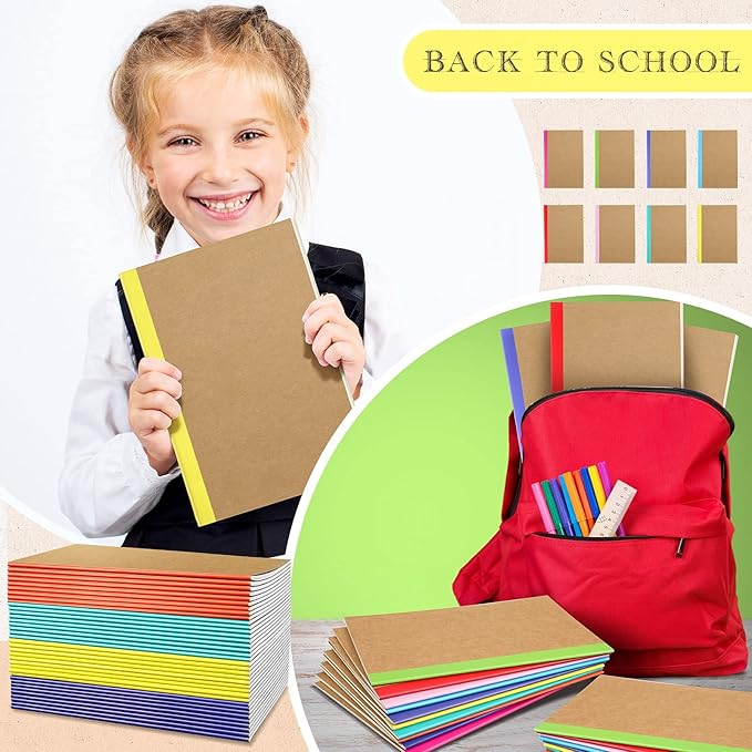 Handepo 100 Pack Composition Notebooks A5/A6 Ruled Lined Composition Kraft - Image 4