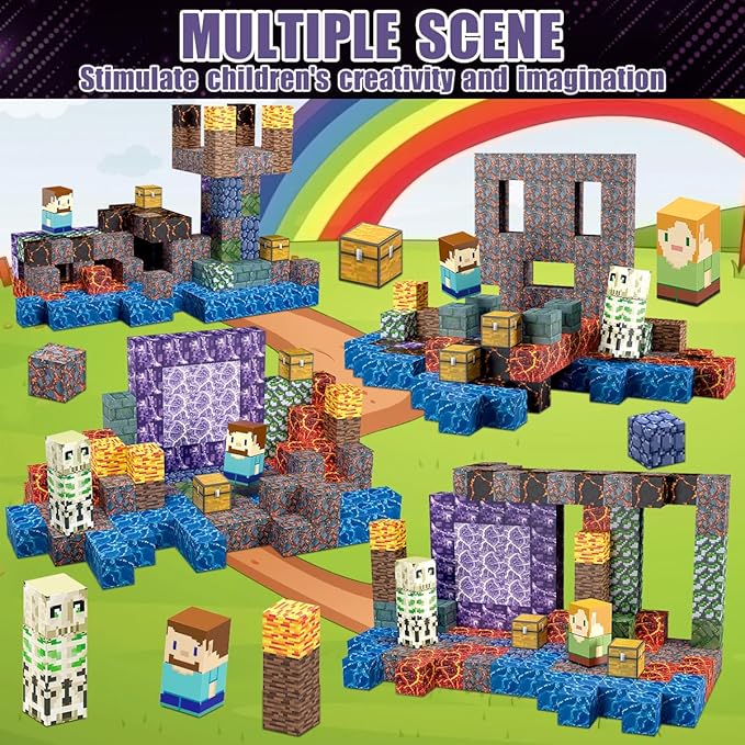 213 PCS Magnetic Blocks Building Toys Set Sword Kids Blocks - Image 6