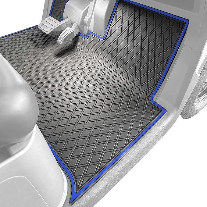 Golf Cart Floor Mat for E-Z-GO RXV (2024+) & Valor (2024+), All Trim Levels by Xtreme MATS Golf (Blue Trim)