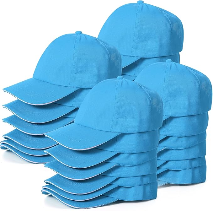 Shyyween Kids Baseball Caps Youth Adjustable Plain Baseball Hats Cotton Blank Hats Bulk for Girls Boys Sport Team