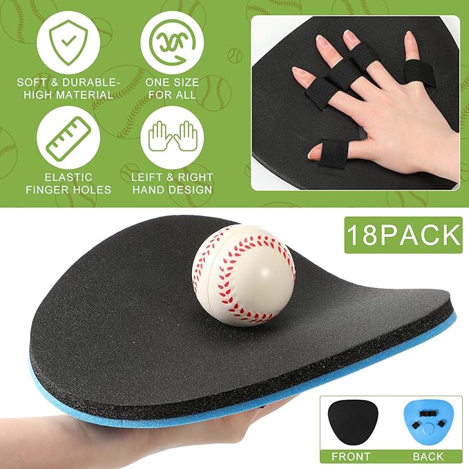 Leyndo Baseball Training Glove Foam Fielding Trainer Infield Training Gloves Baseball Fielding Gloves for Quick Hands Batting Practice Two Hands