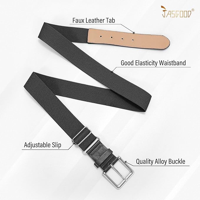 JASGOOD 2 Pack Baseball Socks and Belt Combo Set Softball Socks and Belts Elastic Waist Belt for Youth and Adult Boys