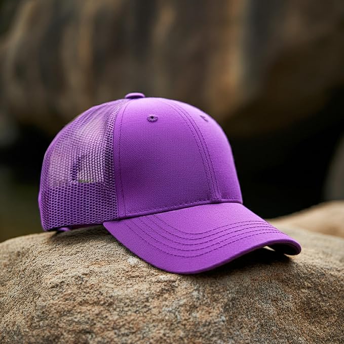 Falari Trucker Hat Baseball Cap Structured Plain Design 6 Panel, Adjustable Size