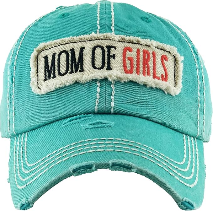 Funky Junque Distressed Vintage Baseball Cap - Embroidered Patch Women's Hat - Holiday, Lifestyle & Patriotic Designs