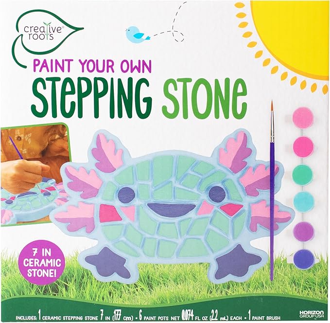 Creative Roots Axolotl Stepping Stone Kit, 7-Inch Paintable Ceramic Stepping - Image 8