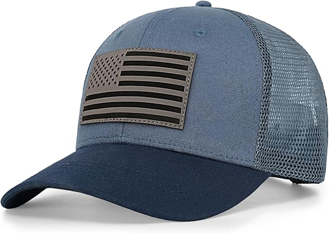 American Flag Trucker Hat - Snapback Hats for Men Women Baseball Cap - Breathable Mesh & Adjustable Fit for Casual Wear
