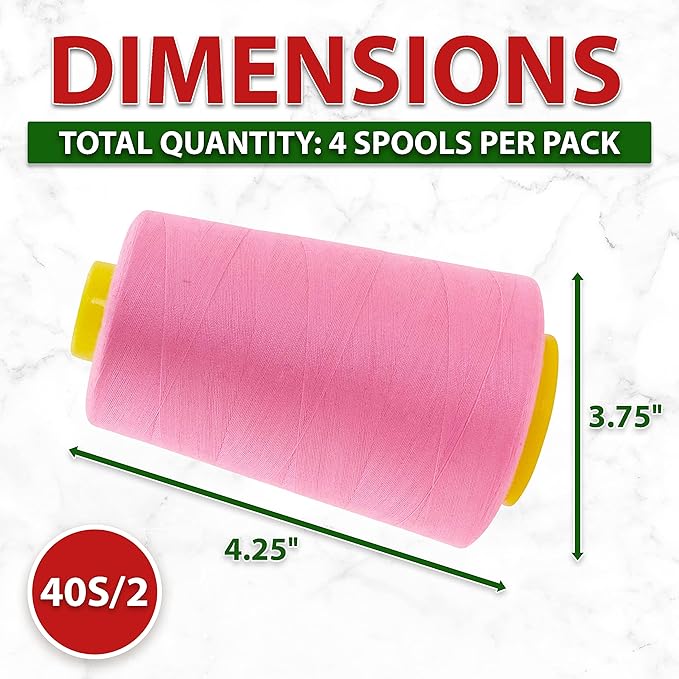 Mandala Crafts 4 Pack of Serger Threads Cones Spools - Image 4