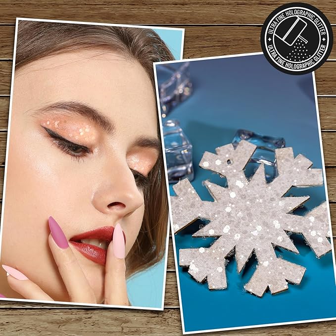 LEOBRO White Glitter, 160g/5.64oz Clear White Chunky Glitter - Image 7