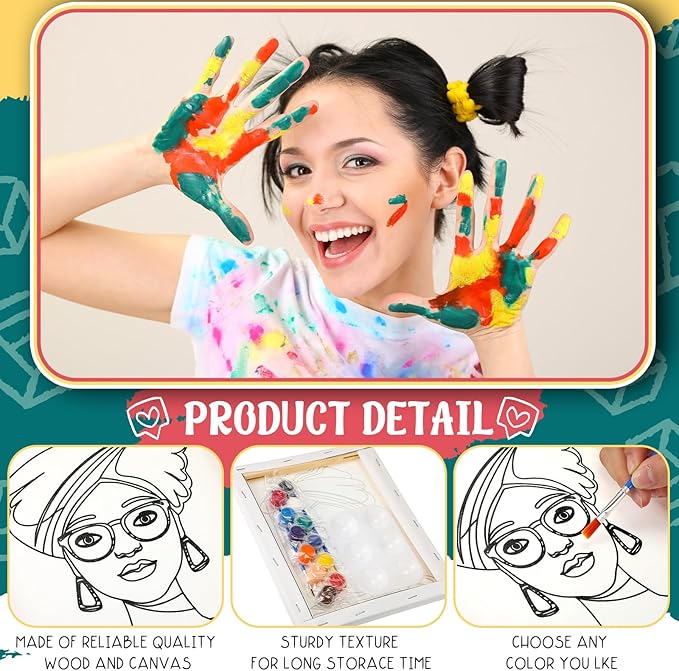 Zhanmai 12 Pack Pre Drawn Canvas - Image 3