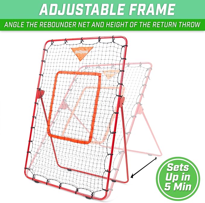 GoSports Baseball & Softball Pitching and Fielding Rebounder - Pitch Back Net - Choose Your Size