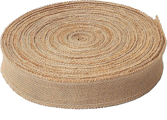 KINJOEK1 in Burlap Ribbon, 27 Yards Natural Jute Fabric Roll Ribbon by KINJOEK
