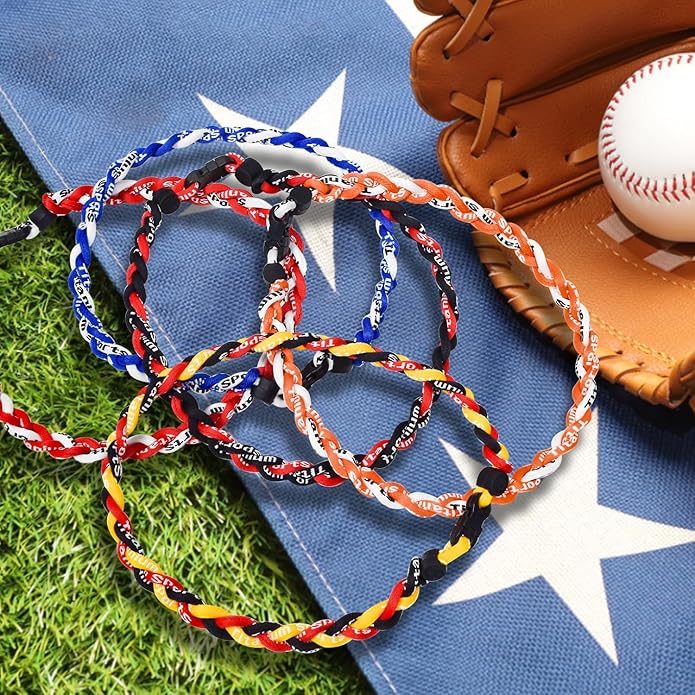 18inch Baseball Necklace,Fashion Tri-Braided Rope Tornado Necklace for Sports Fan