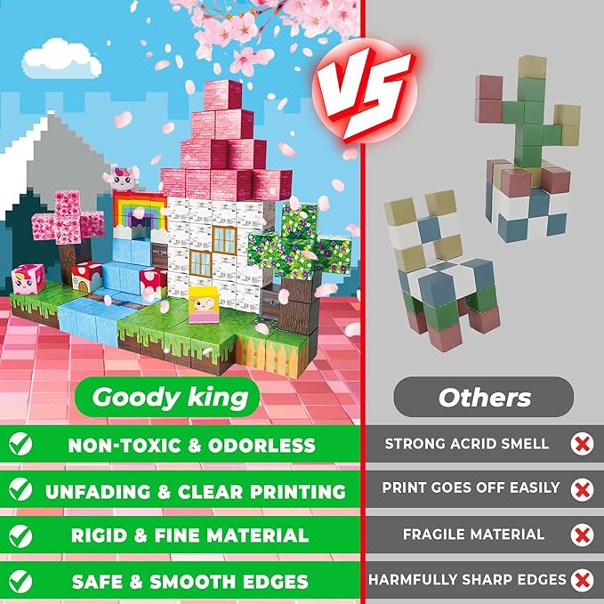 Goody King Magnetic Blocks|100PCS Magnetic Building Cubes, Unicorn Magnet Cubes - Image 4
