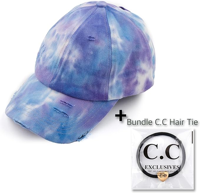 C.C Ponycap Messy High Bun Ponytail Adjustable Glitter Mesh Trucker Baseball Cap