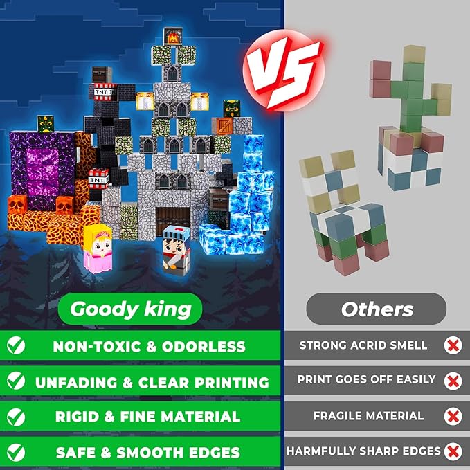 Goody King 150 PCS Magnetic Building Blocks, Dark Castle Set Magnetic Blocks - Image 4