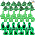 12 Set Team Spirit Accessories for Cheerleading Cheer Megaphone Pom Poms and We're #1 Fan Foam Finger Cheerleader Gifts for Sports Events Football Baseball Cheering Supplies
