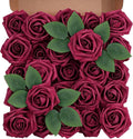 Artificial Flowers Foam Fake Roses 25pcs Dark Red Roses by Unknown