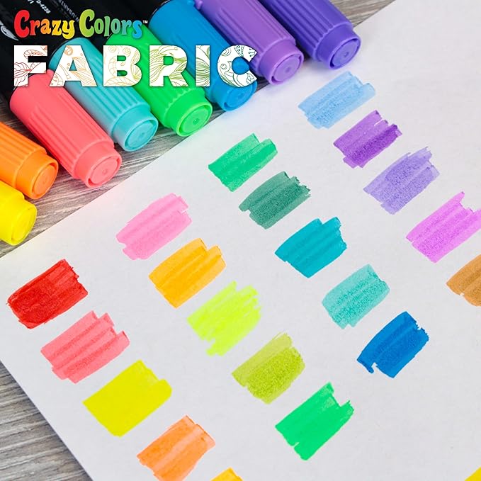 Super Markers 20 Unique Neon Colors Dual Tip Fabric & T-Shirt Marker Set - Image 3