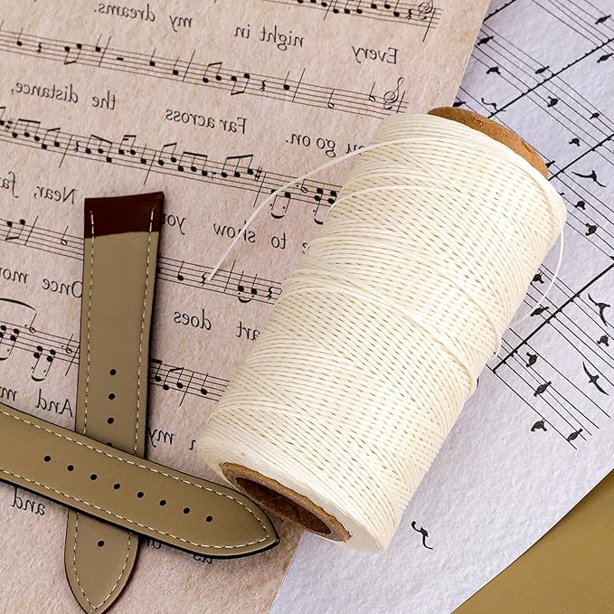 Waxed Linen Thread, 285 Yards 0.8MM 150D Polyester Leather Sewing Waxed Thread - Image 4