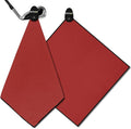 STICKIT Magnetic Golf Towel - Ultra-Absorbent with Waffle Weave Microfiber - Golf Towel with Magnet for Bags, Clubs & Carts - Removes Dirt, Grass, & Debris from Club Face - 29” x 29” (Red)
