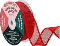 Mandala Crafts Red Burlap Wired Ribbon 1 Inches Wide Jute Ribbons by MandalaCrafts