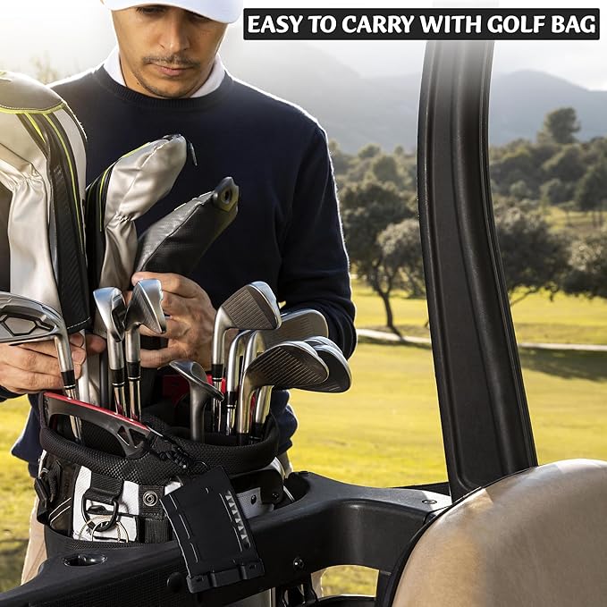 Teemags Golf Tee Holder – Black Clip-On Tee Caddy for Belt or Bag | Holds Up to 18 Tees | Durable & Lightweight Golf Accessory Made in The USA