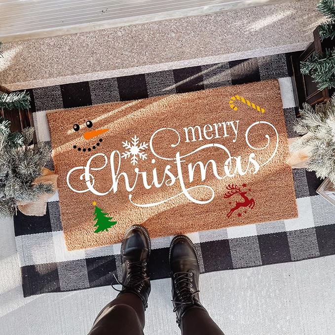Christmas Stencils for Door Mats 23.6” Christmas Doormat Stencils for Crafts - Image 4