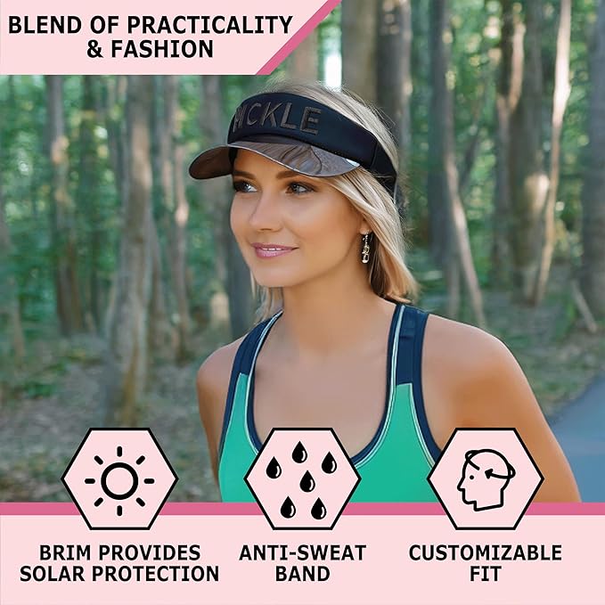 Funky Junque Women's UV 50 Adjustable Sun Visor - Golf Tennis Pickleball - Sports Themes Solid Colors Easter Pastels