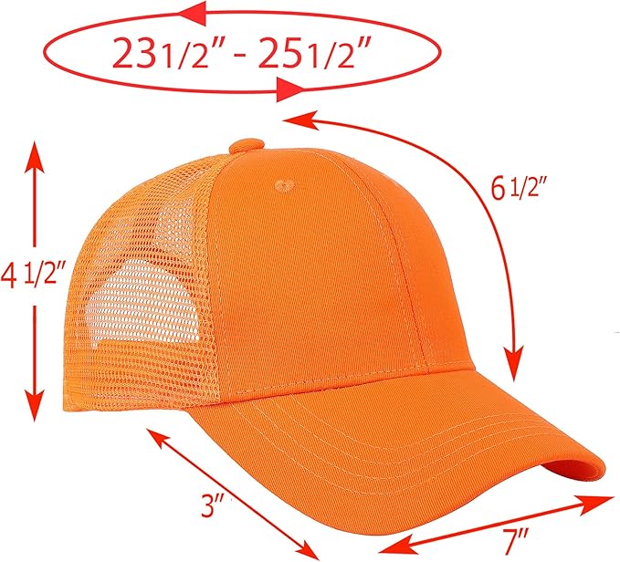 Falari Trucker Hat Baseball Cap Structured Plain Design 6 Panel, Adjustable Size