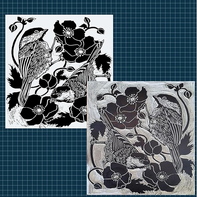 Falling in Art 12 * 12 Linoleum Carving Blocks, 2 Pack Soft Stamp Rubber Blocks - Image 4