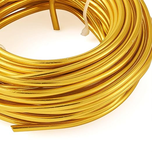 Fashewelry 32.8 Feet 5mm Gold Aluminum Wire Bendable Metal Craft Wire - Image 3
