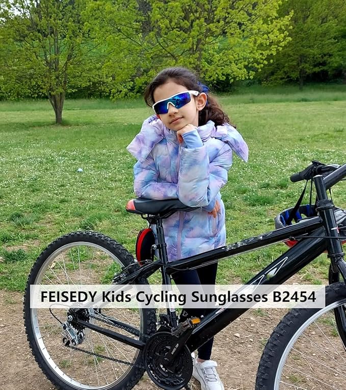 FEISEDY Kids Teens Baseball Polarized Sunglasses Sports TR90 Frame Boys Girls Cycling B2454