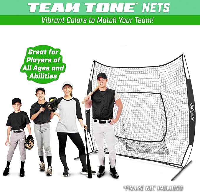GoSports Replacement 7 x 7 ft Baseball Net - NET ONLY - Frame NOT Included - Choose Your Color