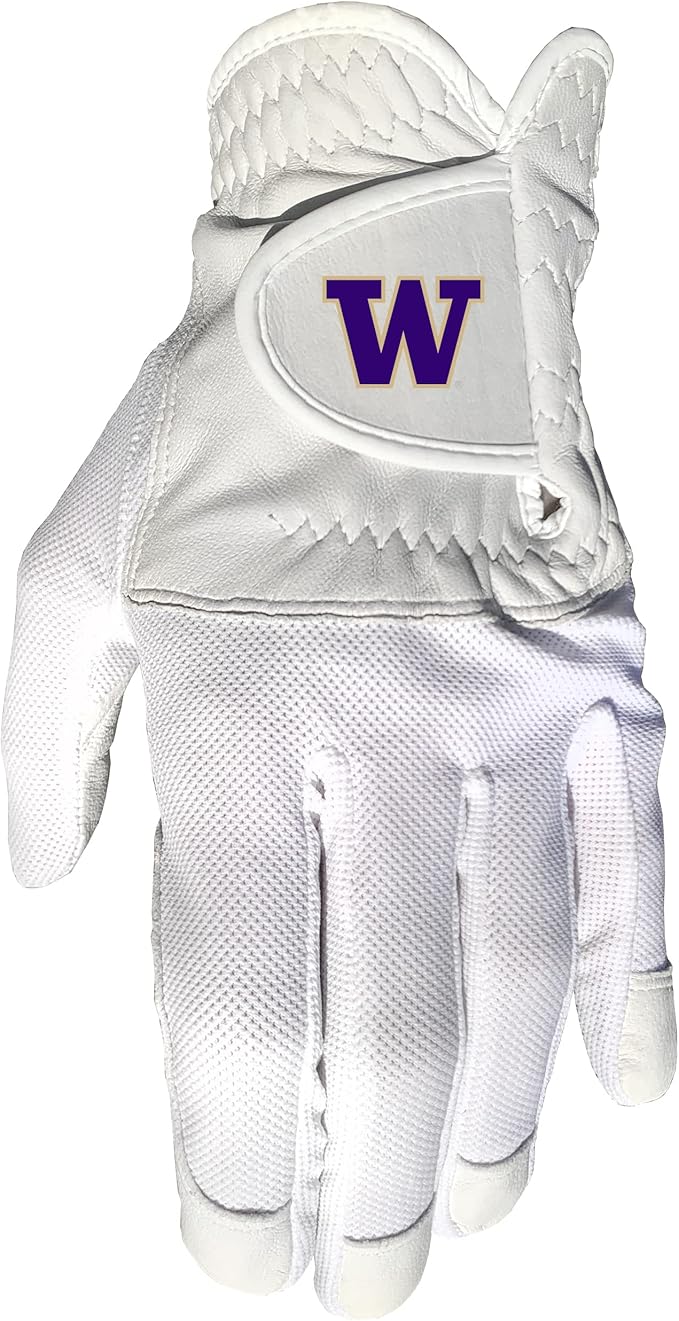 Team Golf NCAA Men's Left Hand Golf Glove, For Right Handed Players, One Size, Includes Removable Double-Sided Magnetic Ball Marker