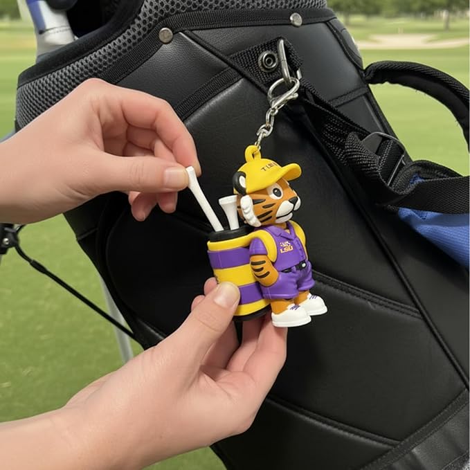 NCAA Mascot Golf Tee Holders, Includes 8 Golf Tees, Fun Golf Accessory, Stylish Golf Bag Add-On, Unique Golf Gift for Men & Women